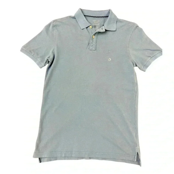 2/$12 American Eagle AE Mens Soft Standard Fit Short Sleeve Polo Shirt Small - Picture 1 of 14
